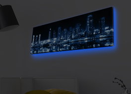 Wallity Lienzo Decorativo Iluminado con LEDs 30 x 90 cm Multicolor